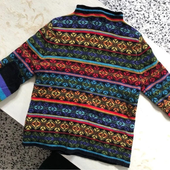 Rainbow Pattern Wool Sweater - Picture 2 of 15